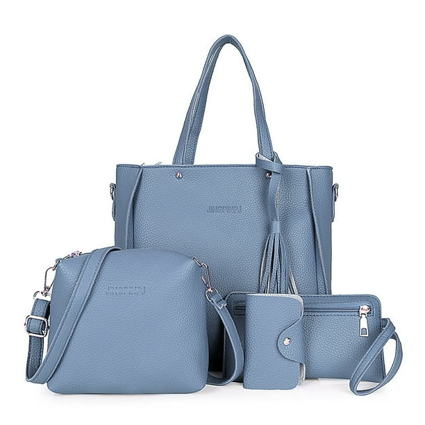 4pcs Women Fashion Leather Handbag Shoulder Bag Tote Purse Messenger Satchel Set 4pcs Women Fashion Leather Handbag Shoulder Bag Tote Purse Messenger Satchel Set